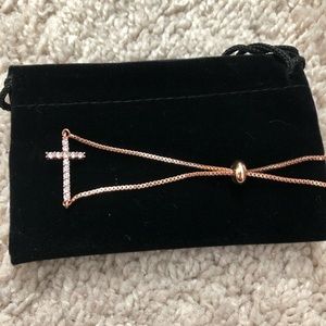 Rose gold cross bracelet